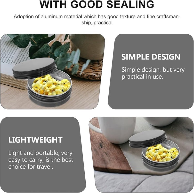 Beaupretty 10Pcs 60Ml Refillable Black Aluminum Face Cream Jars Leak Proof Travel Containers - Image 5